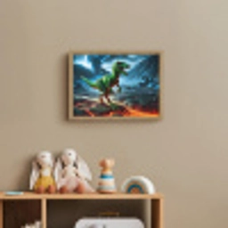 Dino - Lava - Groen - Jongens Light Box met batterij (Wandlamp kind) middel -sfeer2_kind