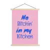 Quote - Blauw - Lettertype - Keuken textielposter latten blank klein -3d