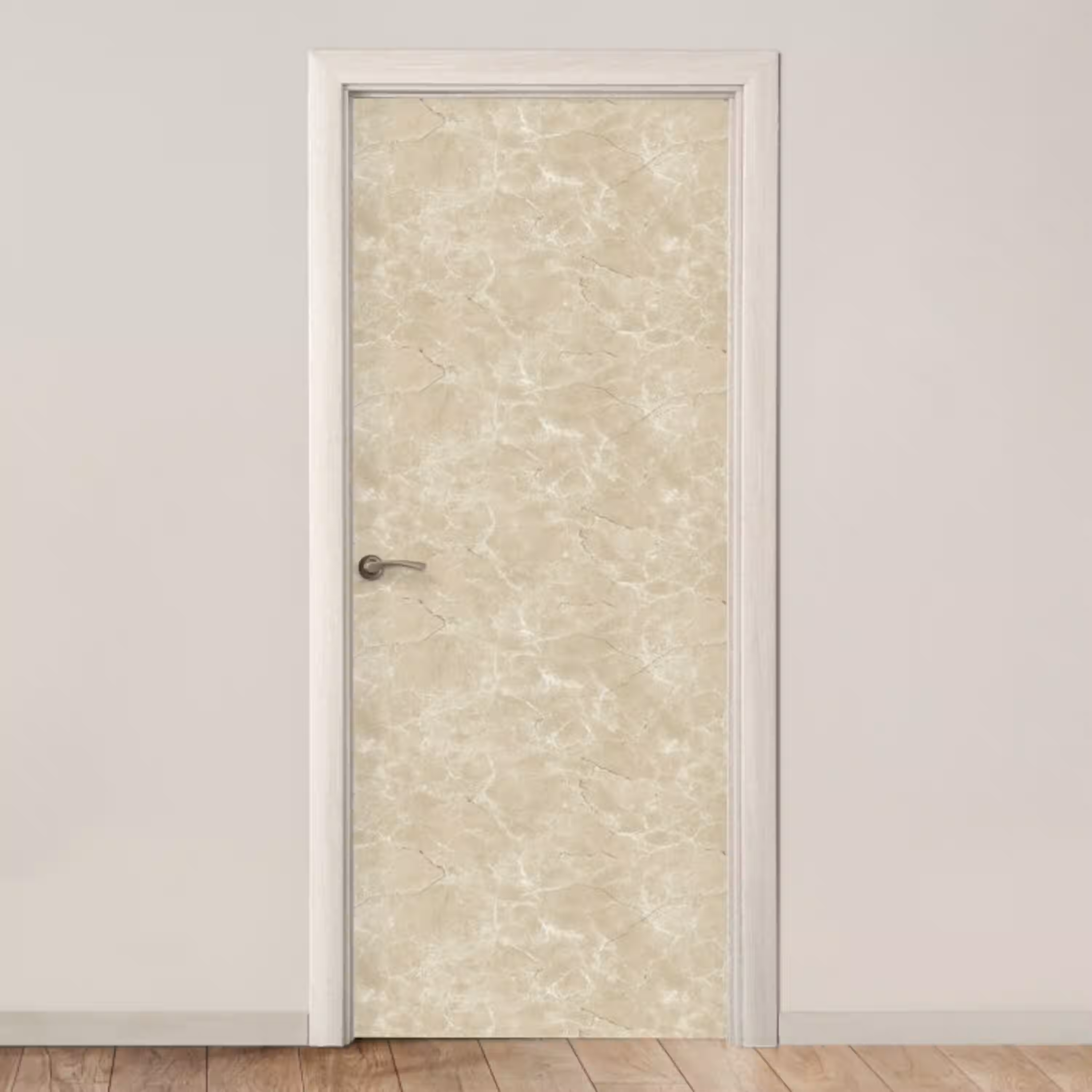Lichtbeige - Marmer - Diffusie adering deurposter klein 289 -3d_beige