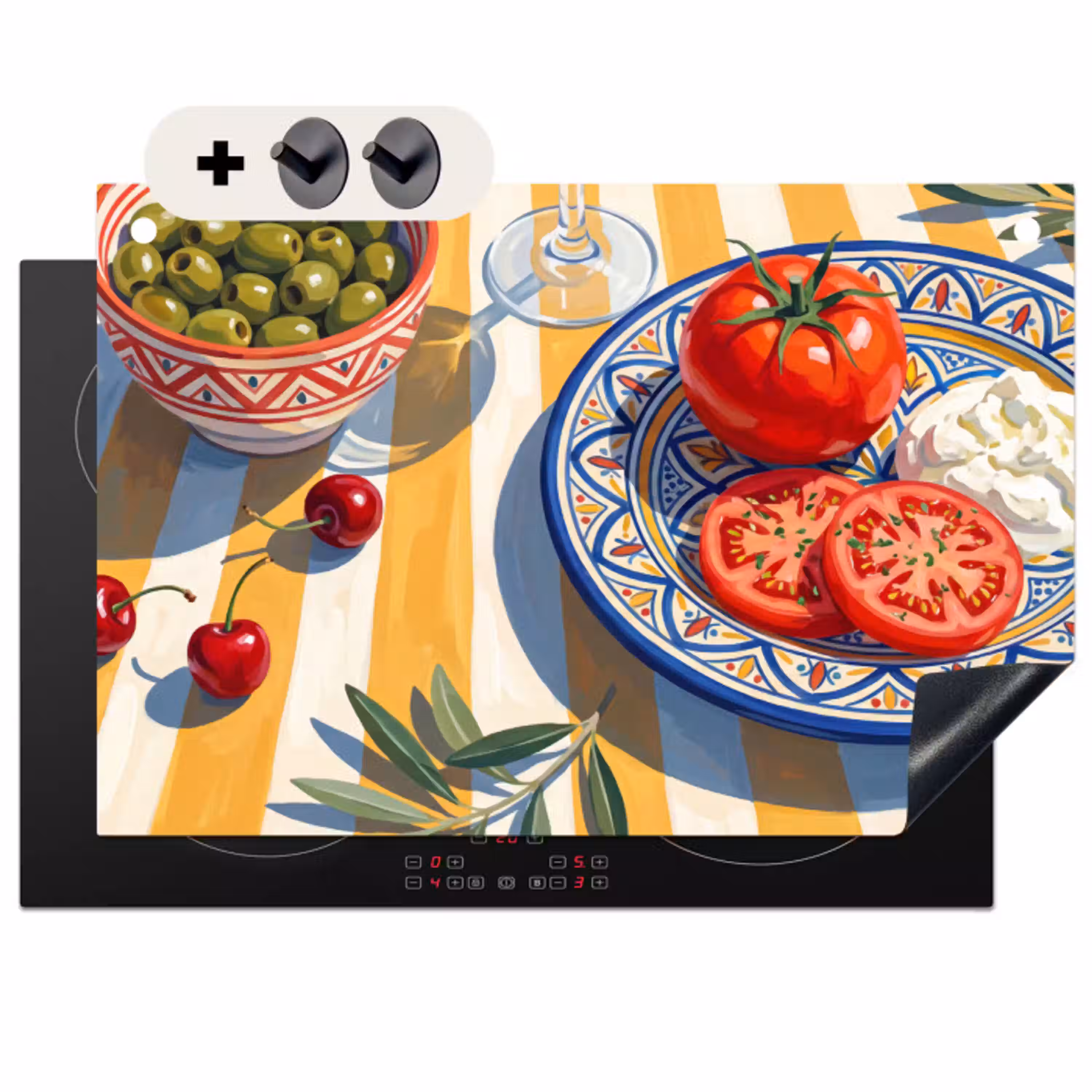 Fruit - Groenten - Kunst Inductie beschemer met haakjes klein -3d