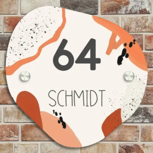 Abstract oranje - Modern Naambord Organisch middel -sfeer10