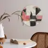 Roze - Abstract - Aesthetic - Modern - Vormen Akoestische PET Vilt - Rond klein -sfeer3