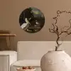 Een pelikaan en ander gevogelte bij een waterbassin - Schilderij van Melchior d'Hondecoeter Wandcirkel behangsticker klein -sfeer1