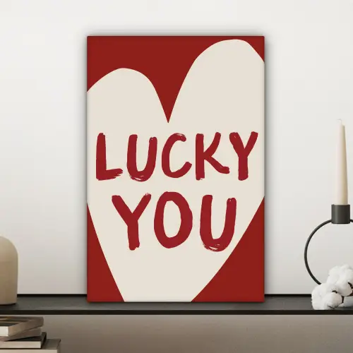 Lucky - Hart - Rood canvas 2cm klein -sfeer6
