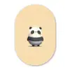 Panda - Beige - Minimalistisch Wandcirkel Ovaal Forex klein -3d
