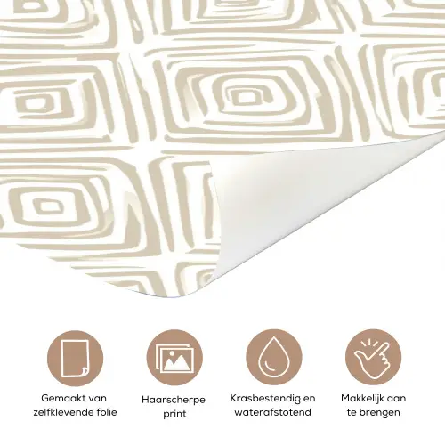Abstract - Ruit - Beige deurposter klein 289 -closeup_NL