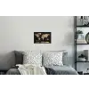 Wereldkaart - Beige - Zwart Muursticker klein -slaapkamer