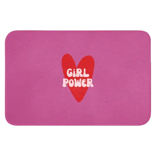 Girl power - Hart - Roze - Rood Badmat klein -3d