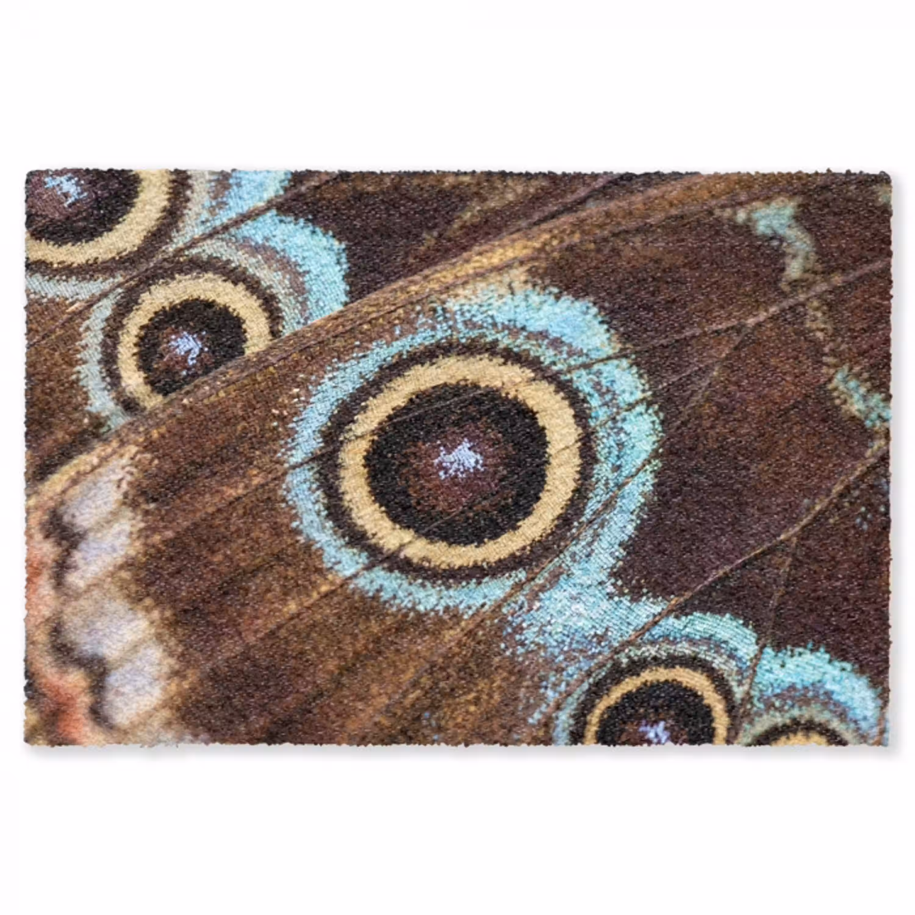 Vleugels - Vlinder - Blauw Vloerkleed Rechthoek klein -3d