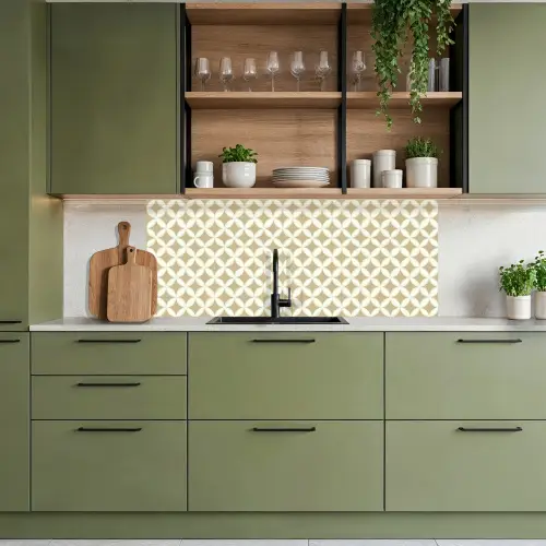 Symmetrisch - Motief - Beige keuken achterwand 2 middel 871 -sfeer3