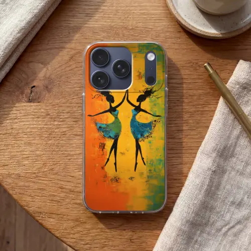 Dansen - Vrouwen - Verfstructuur Telefoonhoesje iPhone 17 Pro klein -sfeer1