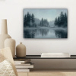 Bos - Meer - Mist - Natuur - Grijs canvas 2cm klein -sfeer6