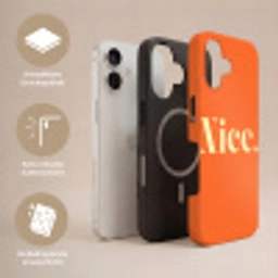 Oranje - Gebroken wit - Nice Toughcase MagSafe Apple iPhone 17 klein -USP_Lagen_DE