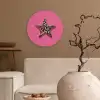 Ster - Luipaard - Print - Roze Wandcirkel kunststof plaat 5mm dik klein -sfeer1