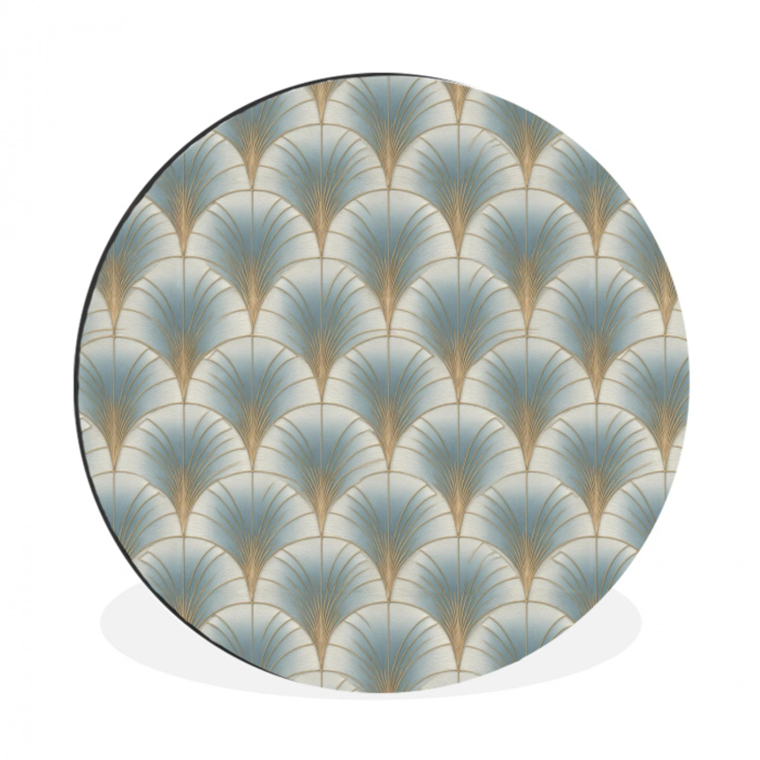 Waaier - Klassiek - Blauw Wandcirkel aluminium klein 190 -3d