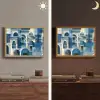 Abstract - Islamitisch - Blauw - Wit Light Box met batterij (Wandlamp) middel -sfeer3