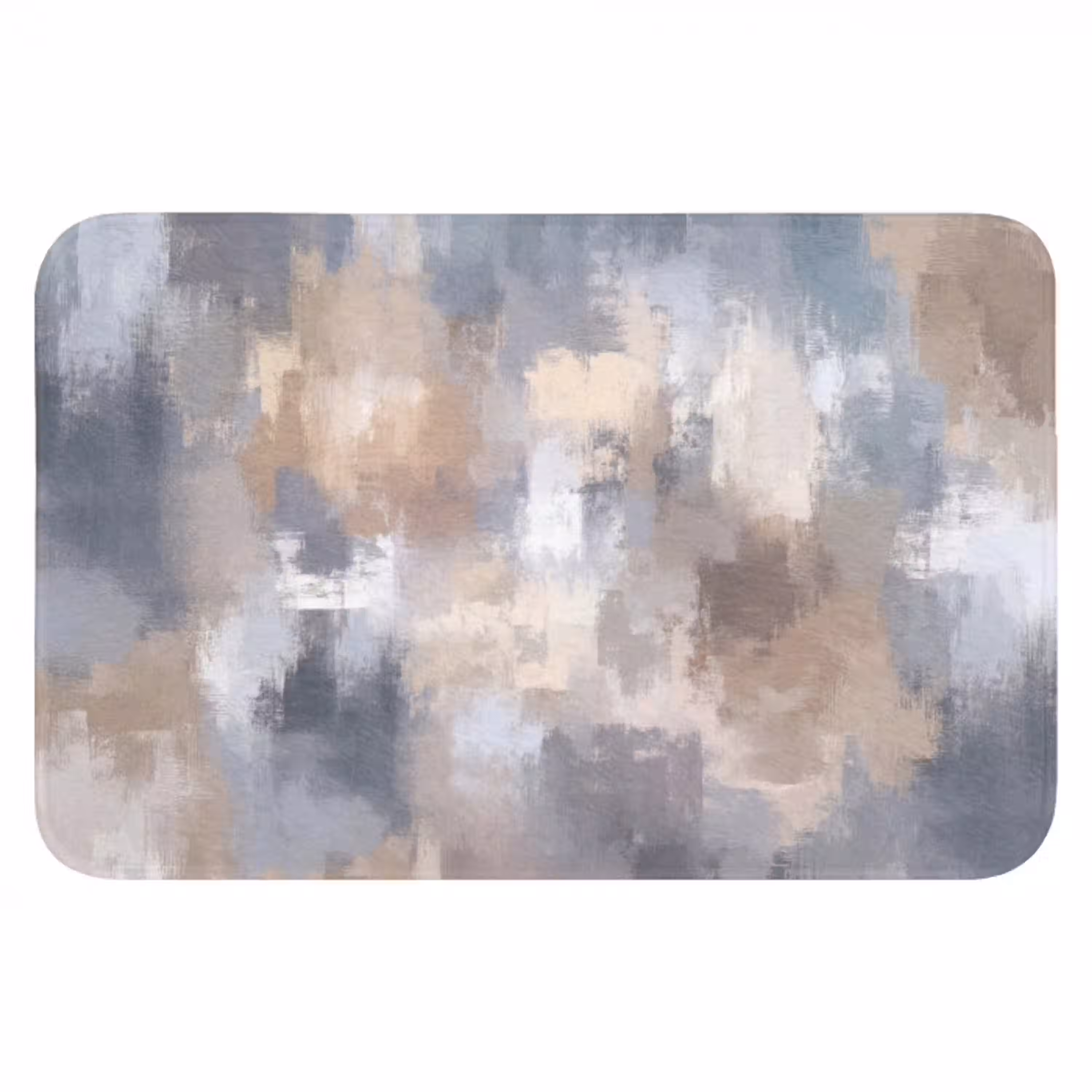 Penseelstreken - Schilderij - Beige Badmat klein -3d
