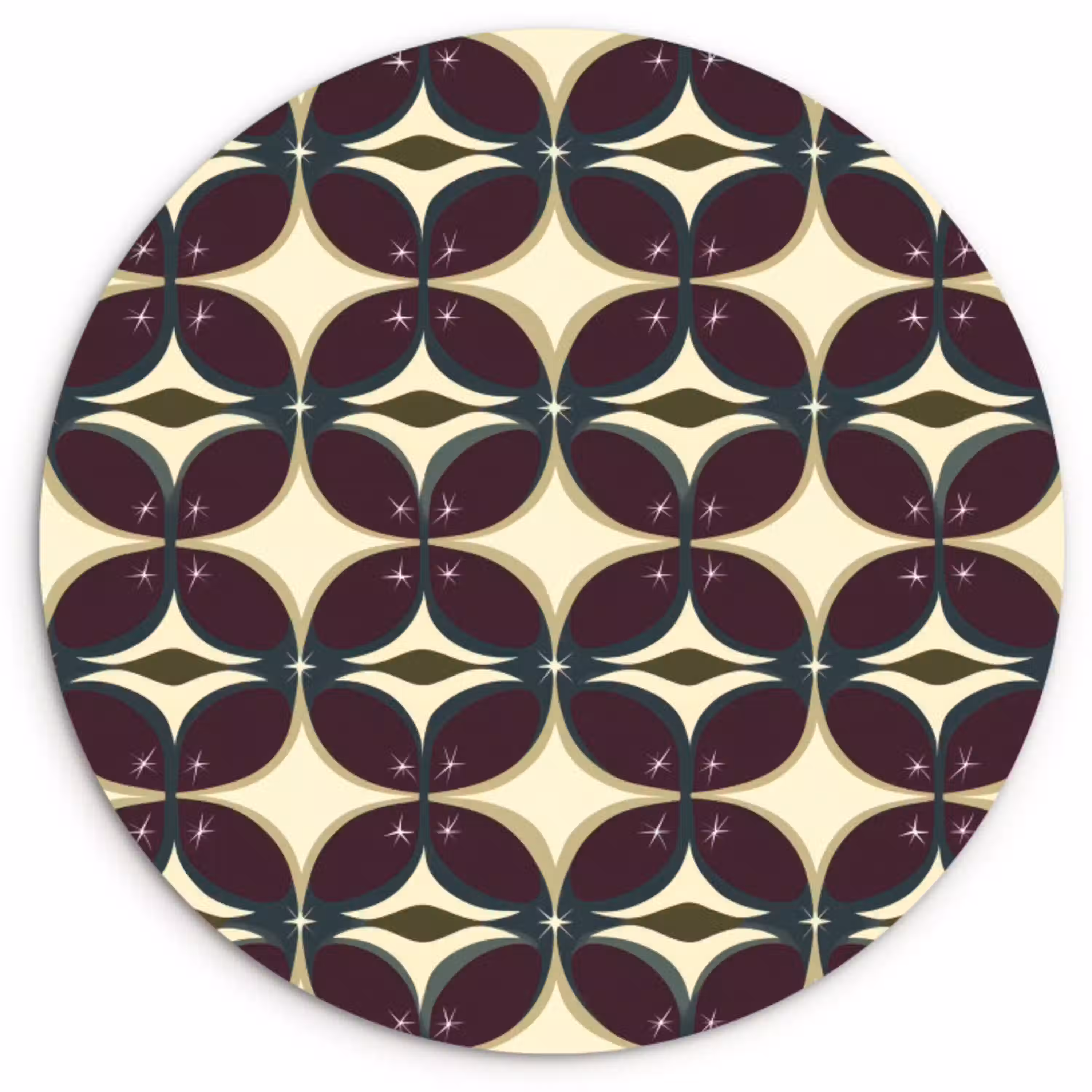 Cirkel - Retro - Kleurrijk Wandcirkel kunststof plaat 5mm dik klein 188 -3d