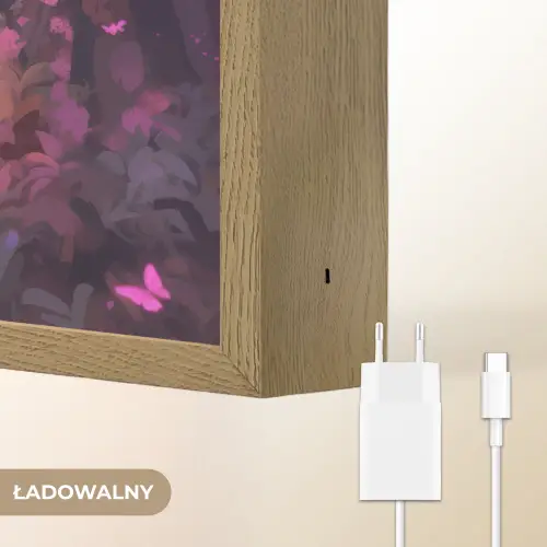 Paard - Bloemen - Paars - Vlinder Light Box met batterij (Wandlamp kind) middel -USP_websiteoplaadbaarNL