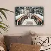 Brug - Winterlandschap - Bos - Natuur - Sneeuw canvas 2cm klein -sfeer1