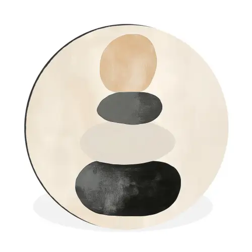 Japandi - Wabi sabi - Beige Wandcirkel aluminium klein -3d