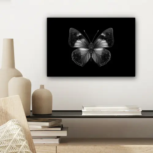 Vlinder - Grijs - Mysterieus canvas 2cm klein -sfeer6