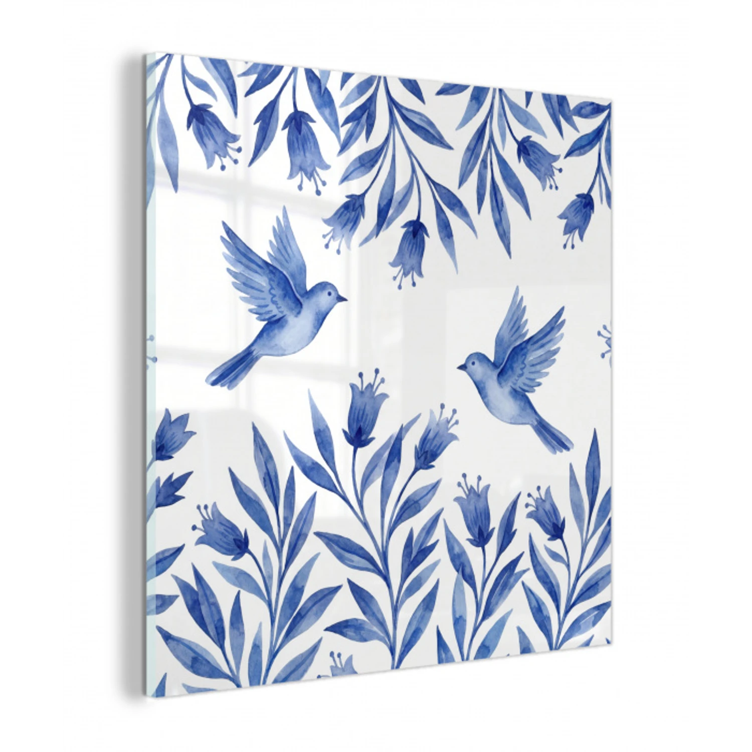 Modern - Vogels - Delfts - Blauw plexiglas 5mm klein -z3d
