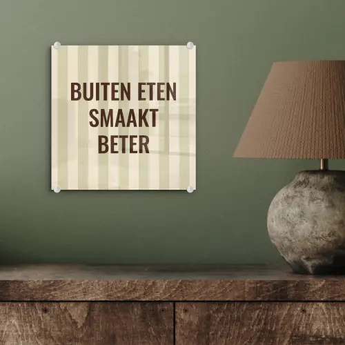 Buiten - Quote - Strepen - Zomer plexiglas 5mm klein -sfeer3