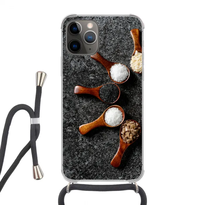Lepel - Kruiden - Specerijen - Keuken - Industrieel Hoesje iPhone 12 Pro met koord klein -3d