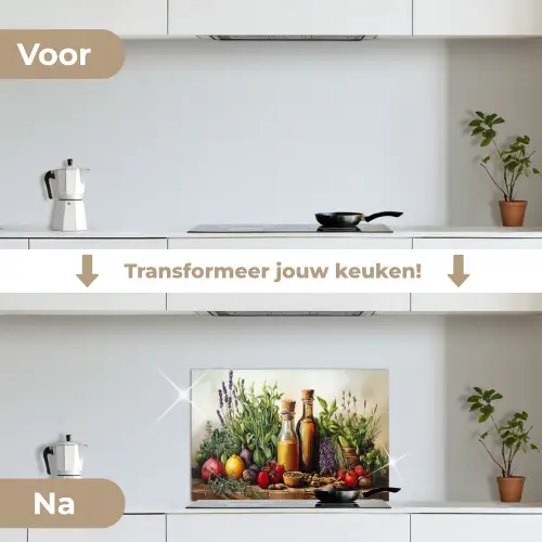 Stilleven - Kruiden - Specerijen - Fruit - Kleurrijk keuken achterwand spatscherm klein -voor_na_NL