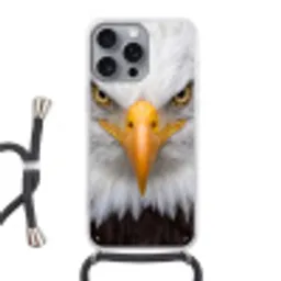 Amerikaans - Zeearend - Portret - Geel Hoesje iPhone 16 Pro Max met koord klein -3d