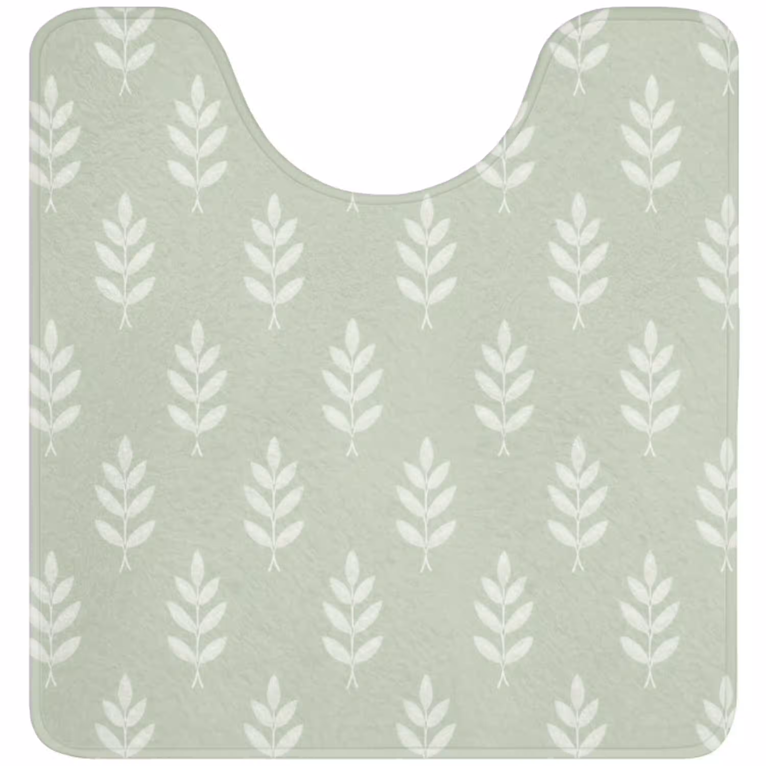 Saliegroen - Botanisch - Takjes - Minimalistisch - Patroon WCmat U-uitsnede middel 1014 -3d