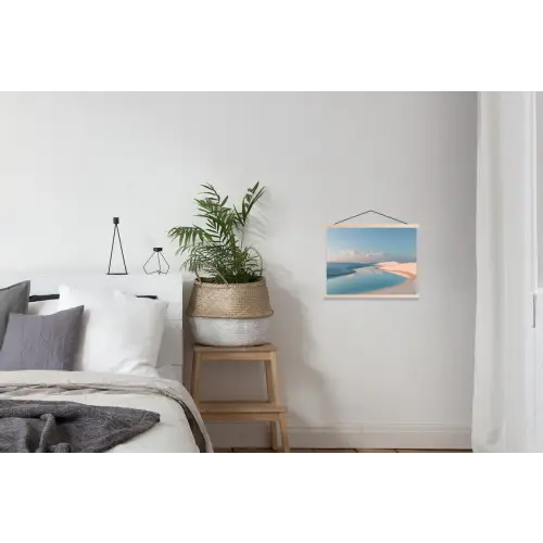 Duinen - Waterplas - Oneindige rust textielposter latten blank klein -woonkamer
