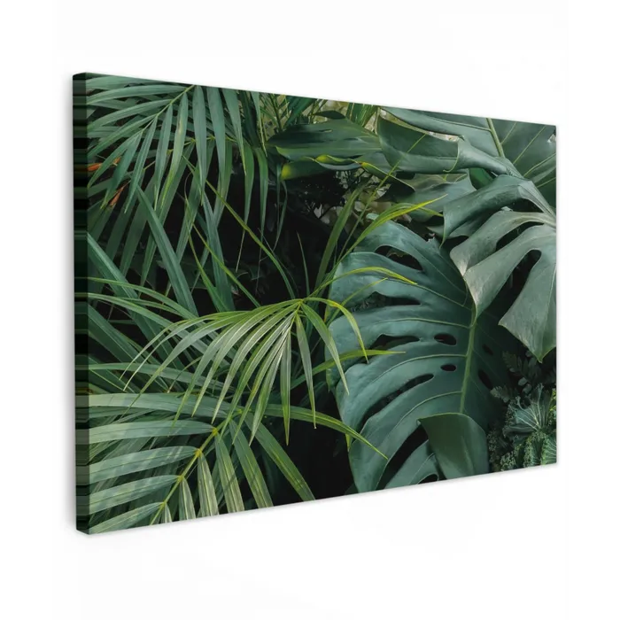 Tropische Bladeren Tuinposter op houten frame 2 cm dik klein -3d