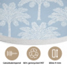 Palmboom - Modern - Blauw Akoestische PET Vilt - Rond klein 838 -closeup_NL