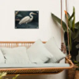 Reiger - Water - Natuur - Modern - Wit tuinposter los doek klein -sfeer7
