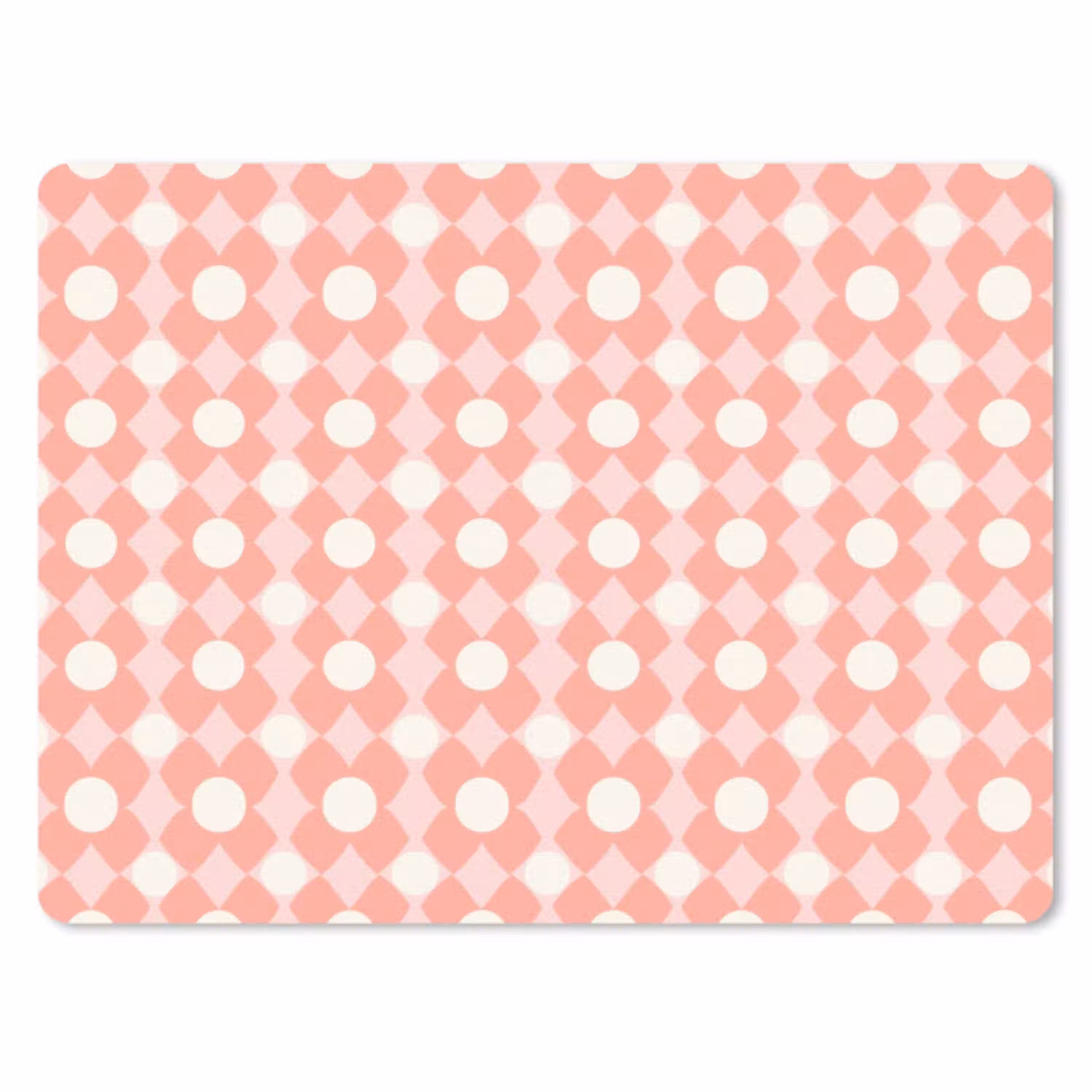 Koraal - Retro - Geometrisch - Patroon muismat rubber klein 262 -3d