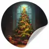 Kerstboom - Cadeau - Kerst - Winter Wandcirkel behangsticker klein -3d
