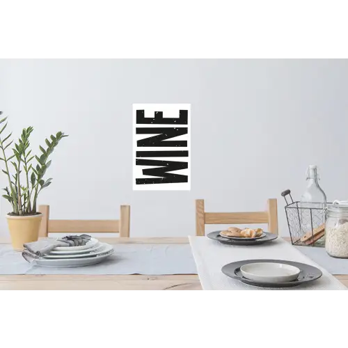 Vintage - Japandi - Wine - Decoratie Muursticker klein -eettafel
