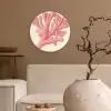 Koraal - Stipjes - Roze Wandcirkel kunststof plaat 5mm dik klein -sfeer1