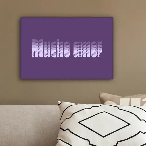 Mucho amor - Paars - Grafisch canvas 2cm klein -sfeer3