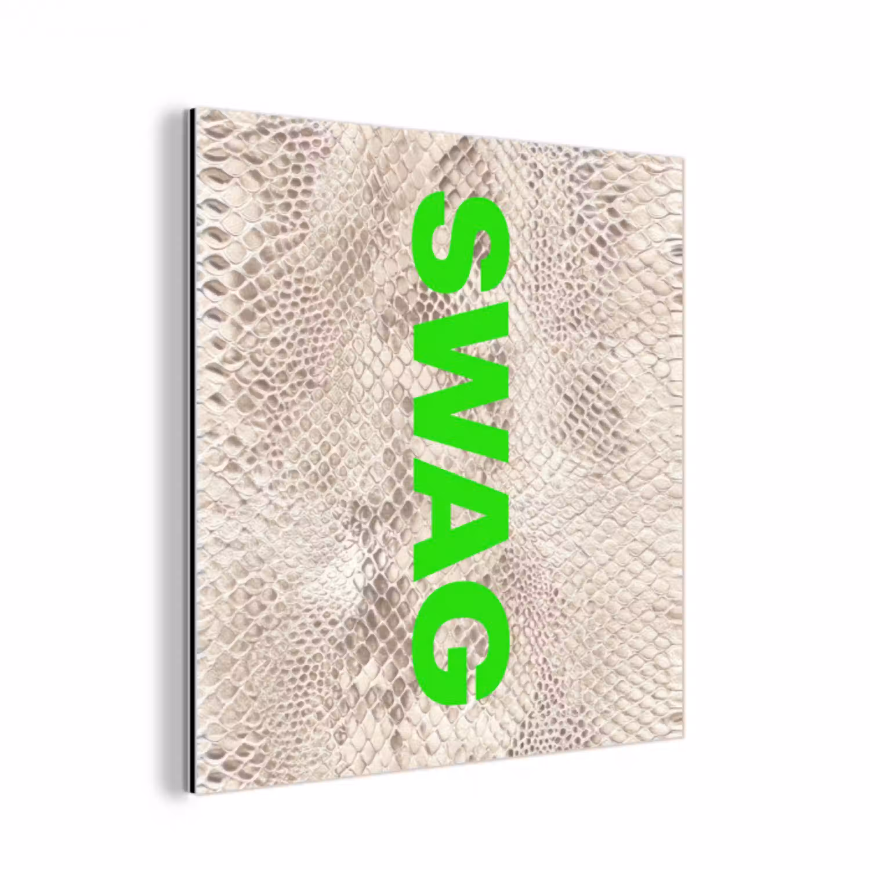 Slangenprint - SWAG - Neon - Groen aluminium wit klein -3d