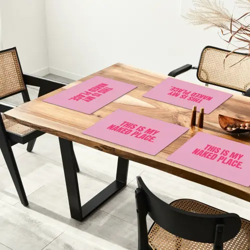 Tekst - Modern - Roze Placemat vinyl groot -zzsfeer4_Kitchenyeah-website