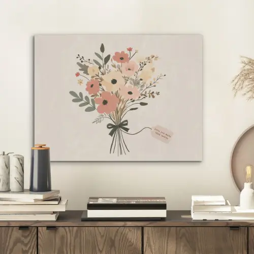 Bloemen - Quote - Beige - Lint PET vilt klein -sfeer1
