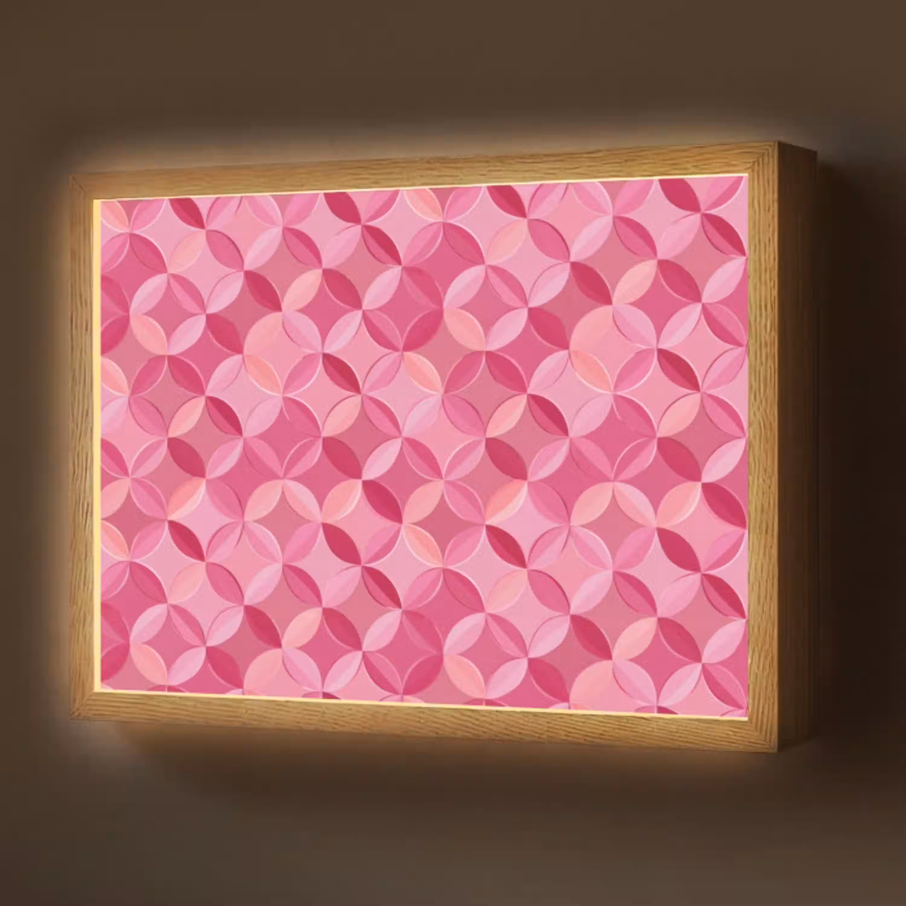 Geometrisch - Mozaïek - Modern - Roze Light Box met batterij (Wandlamp) middel 907 -z3d_website