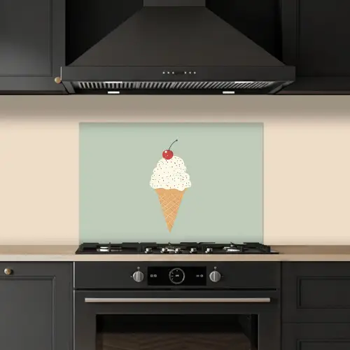 Illustratie - Ijsje - Spikkels - Kers keuken achterwand spatscherm klein -sfeer1