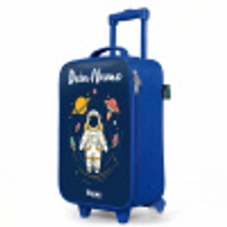 Astronaut - Planeet - Sterren - Raket Kinderkoffer - Blauw klein -productfoto_schuin
