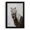 Paarden - Dieren - Portret - Bruin - Wit fotolijst zwart zonder passe partout klein -3d