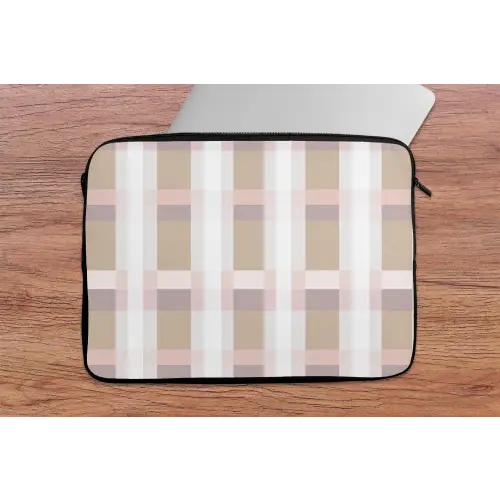 Ruitpatroon - Aardetinten - Minimalistisch laptophoes neopreen klein 279 -tafel