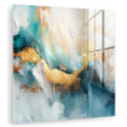 Abstract - Kunst - Gold - Blauw plexiglas 5mm klein -zzzproduct_nieuw